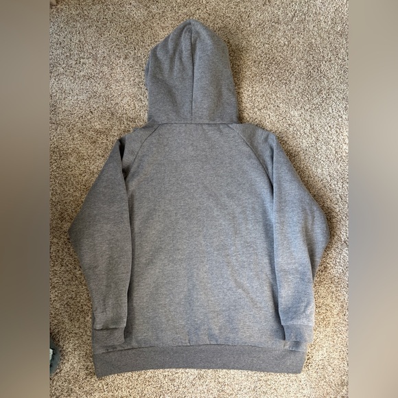 Jocelyn Luxe Oversized Sweatshirt Rabbit Fur Pocket Gray Size Small - Picture 3 of 9